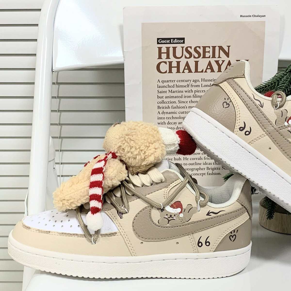 Custom The little bear has arrived Court – hand-painted custom sneakers | DiySneakers