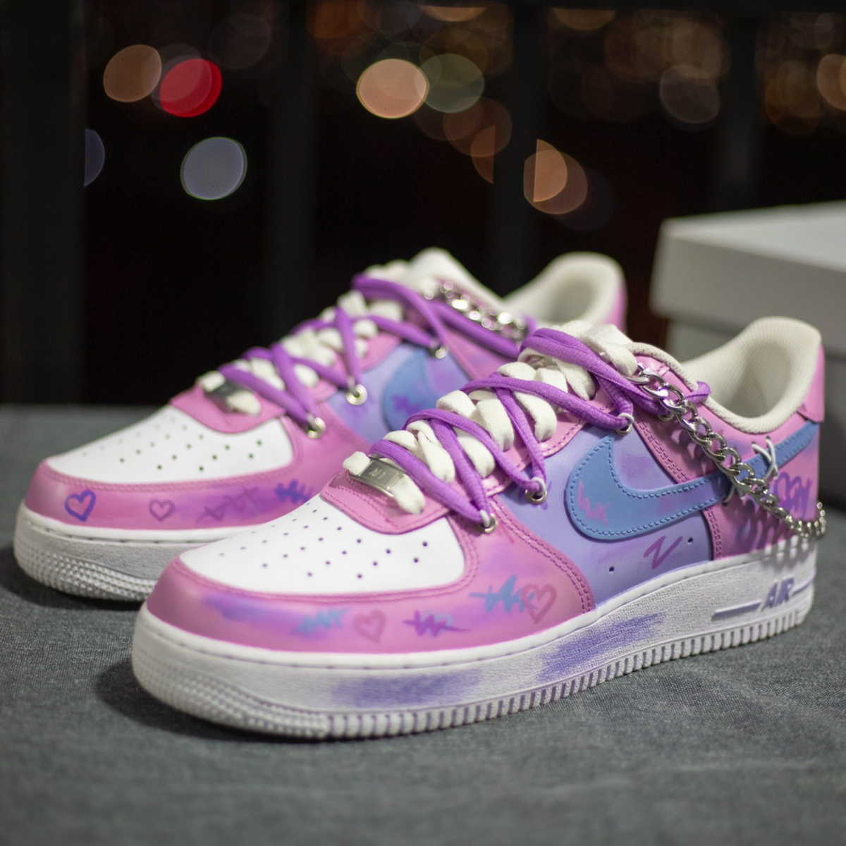 Custom Dopamine Color contrast Air Force 1 – hand-painted custom sneakers | DiySneakers