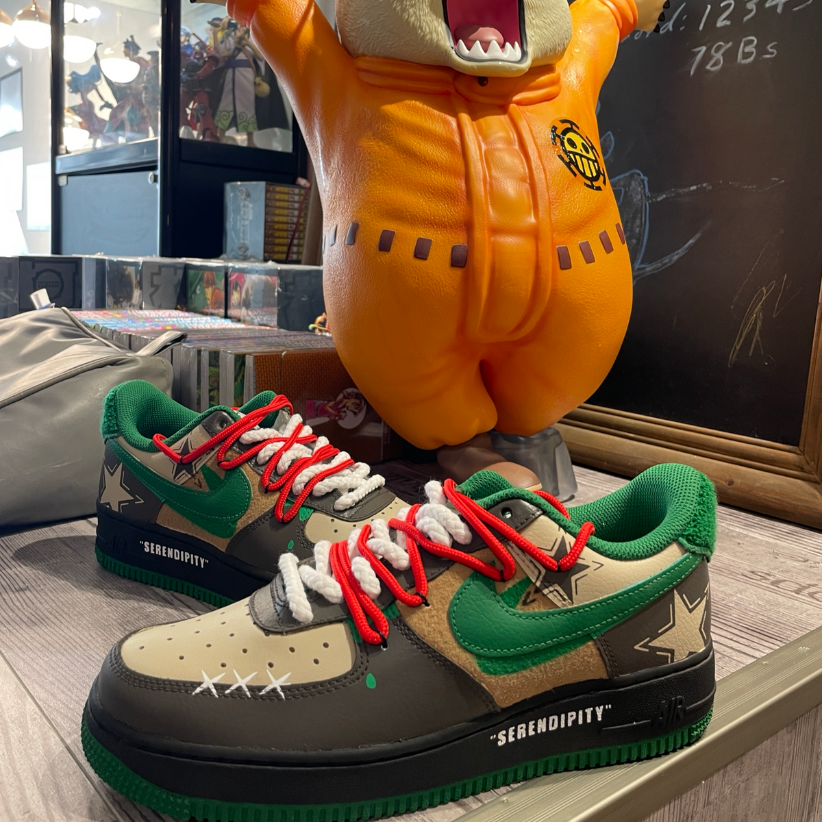 Custom Green fields and starry rivers Air Force 1 – hand-painted custom sneakers | DiySneakers
