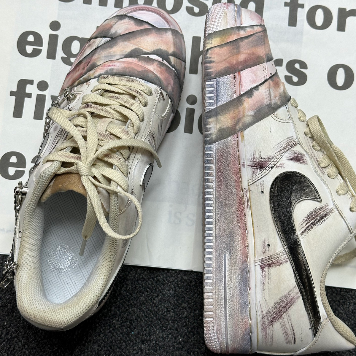 Custom Female field medical officer Air Force 1 Beige – hand-painted custom sneakers | DiySneakers