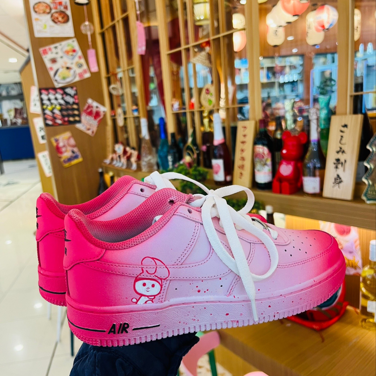 Custom Pink Rabbit Planet Air Force 1 – hand-painted custom sneakers | DiySneakers