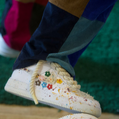 Custom Valentine Day sticker flowers Air Force 1 – custom sneakers view 2 | DiySneakers