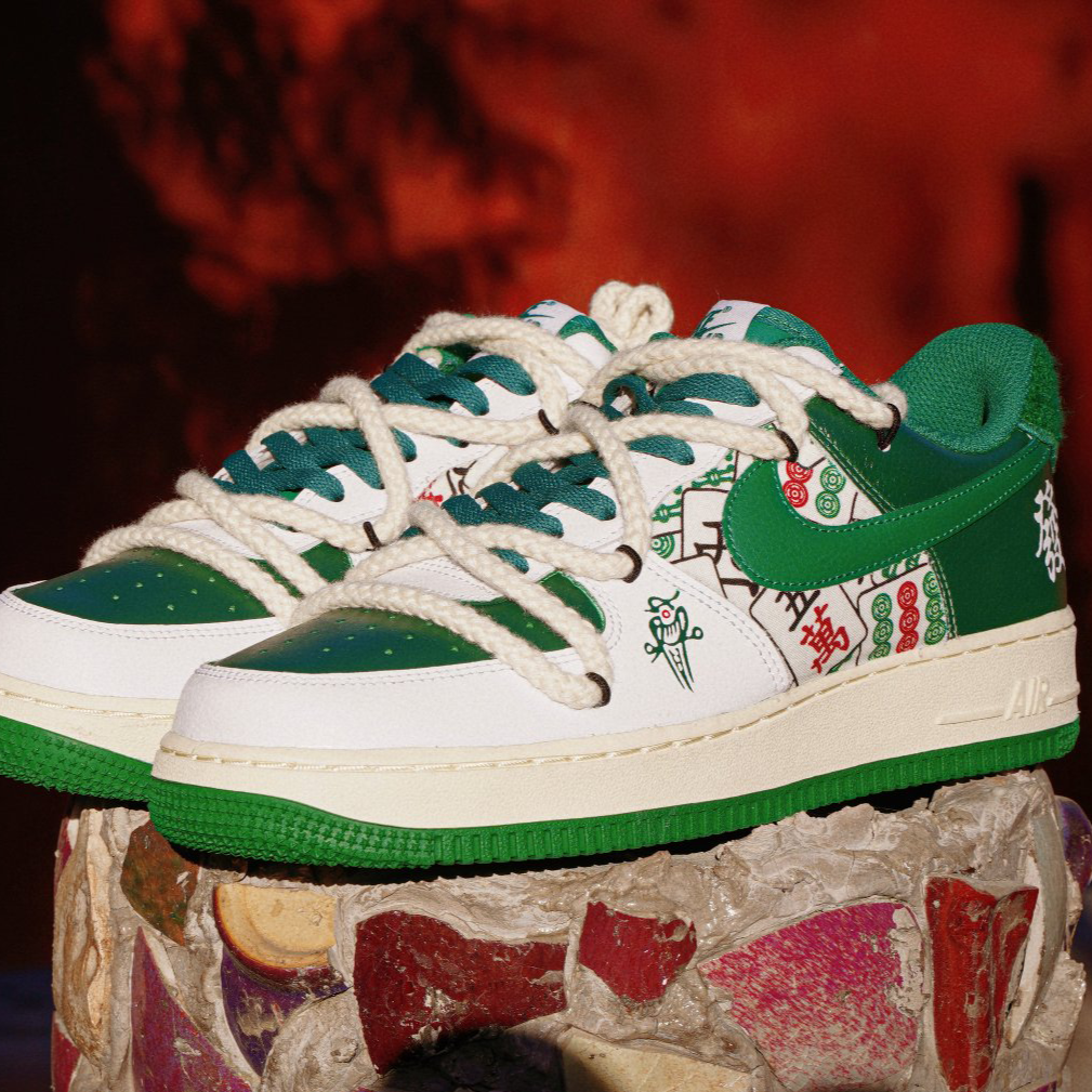 Custom retro mahjong Male Air Force 1 Low Skate shoes – hand-painted custom sneakers | DiySneakers