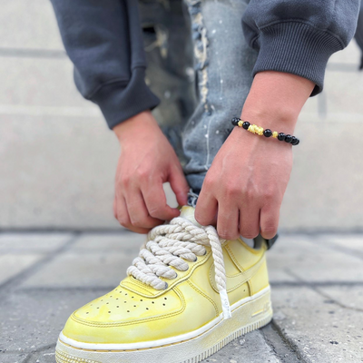 Custom dyed yellow QD Air Force 1 – custom sneakers view 2 | DiySneakers