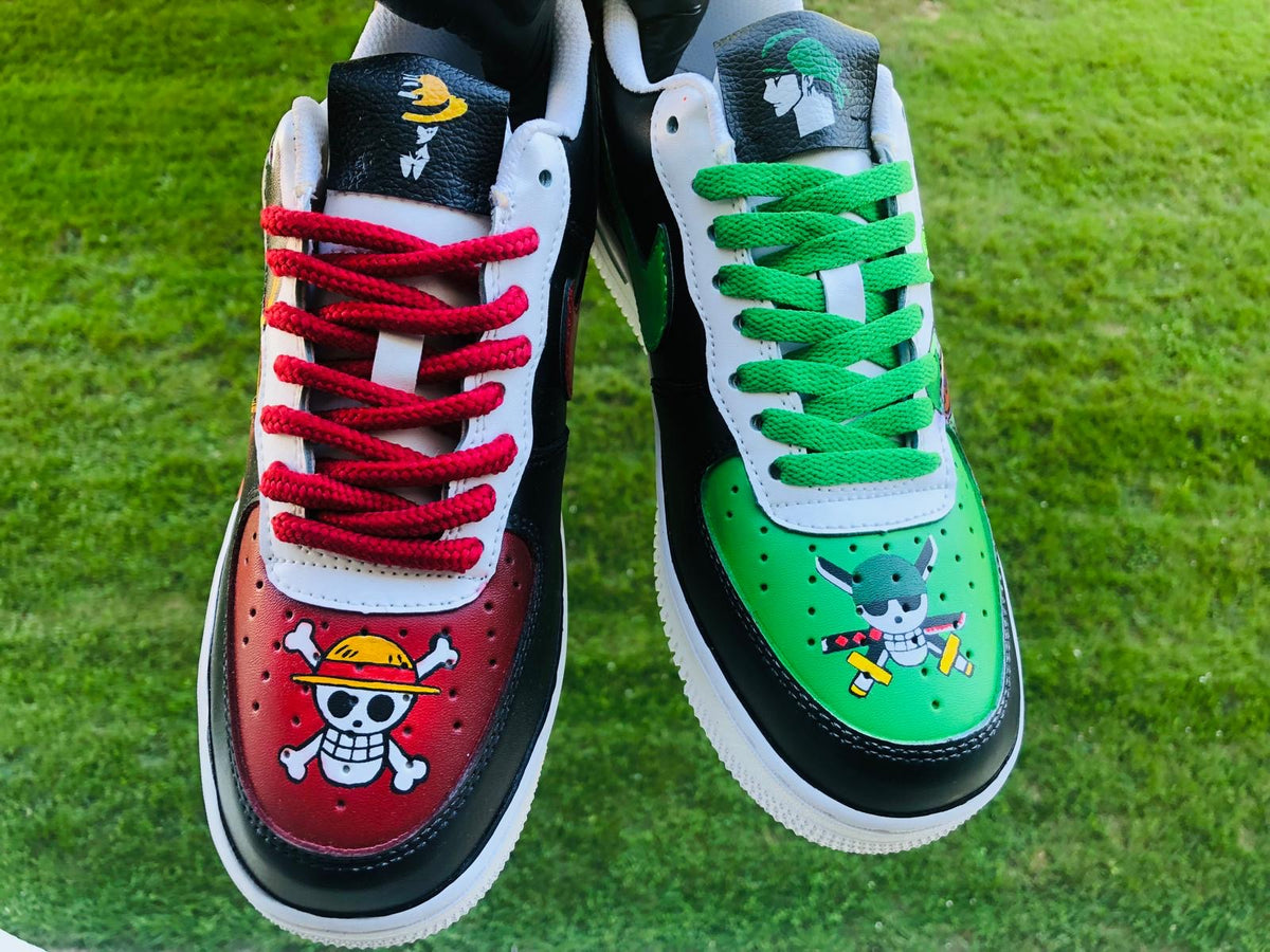 Custom Luffy Vs Zoro One Piece Air Force 1 – hand-painted custom sneakers | DiySneakers