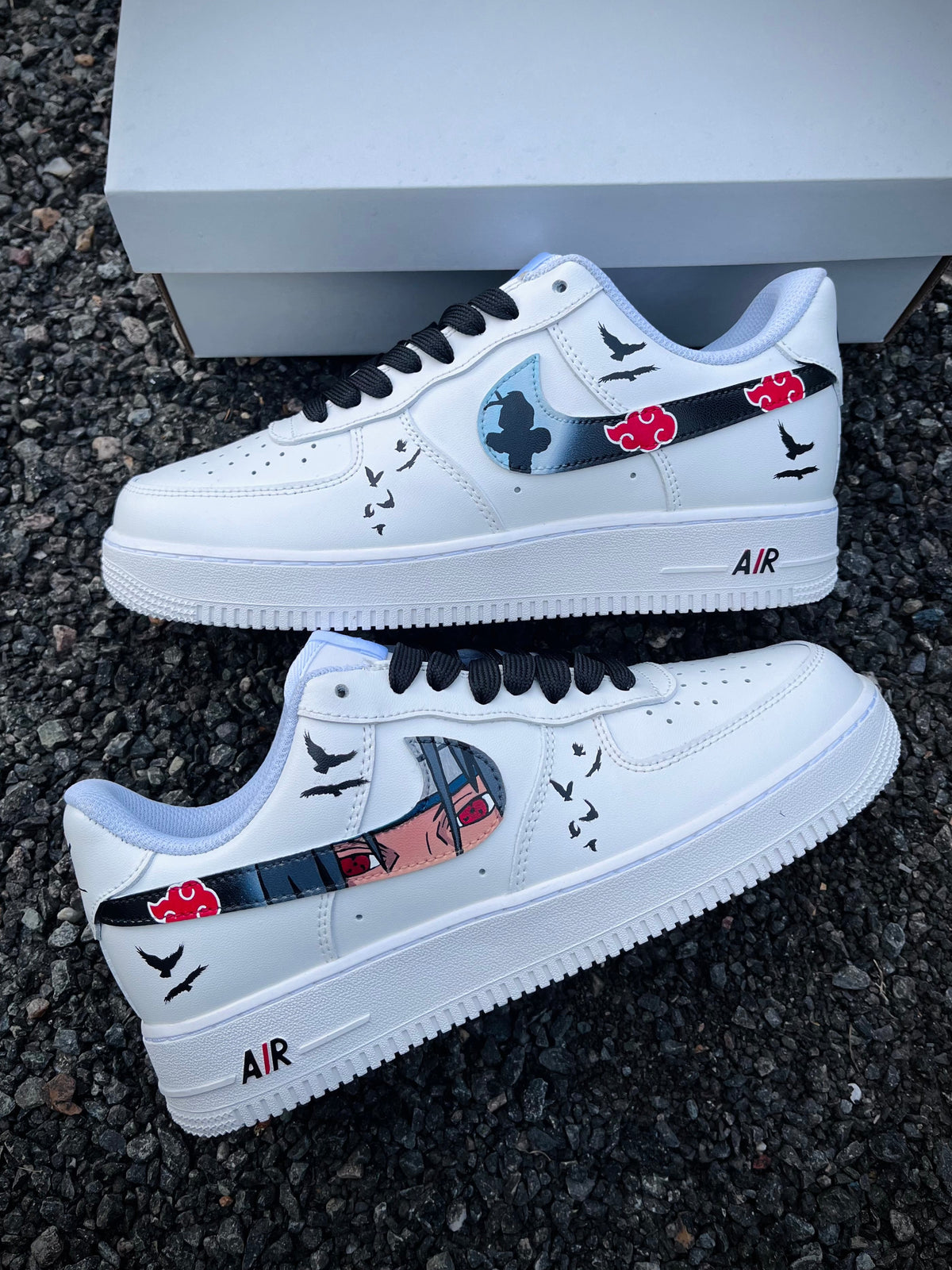 Custom Itachi Akatsuki Air Force 1 – hand-painted custom sneakers | DiySneakers