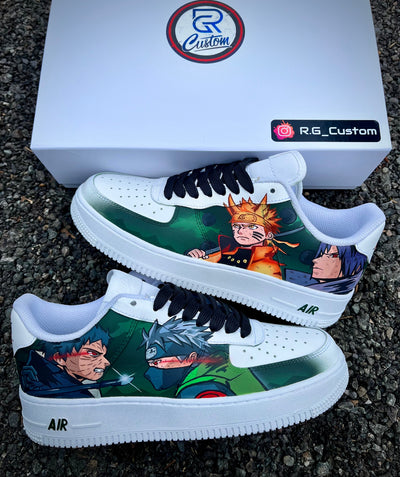 Custom Obito and kakashi Naruto-Sasuke Air Force 1 – custom sneakers view 2 | DiySneakers
