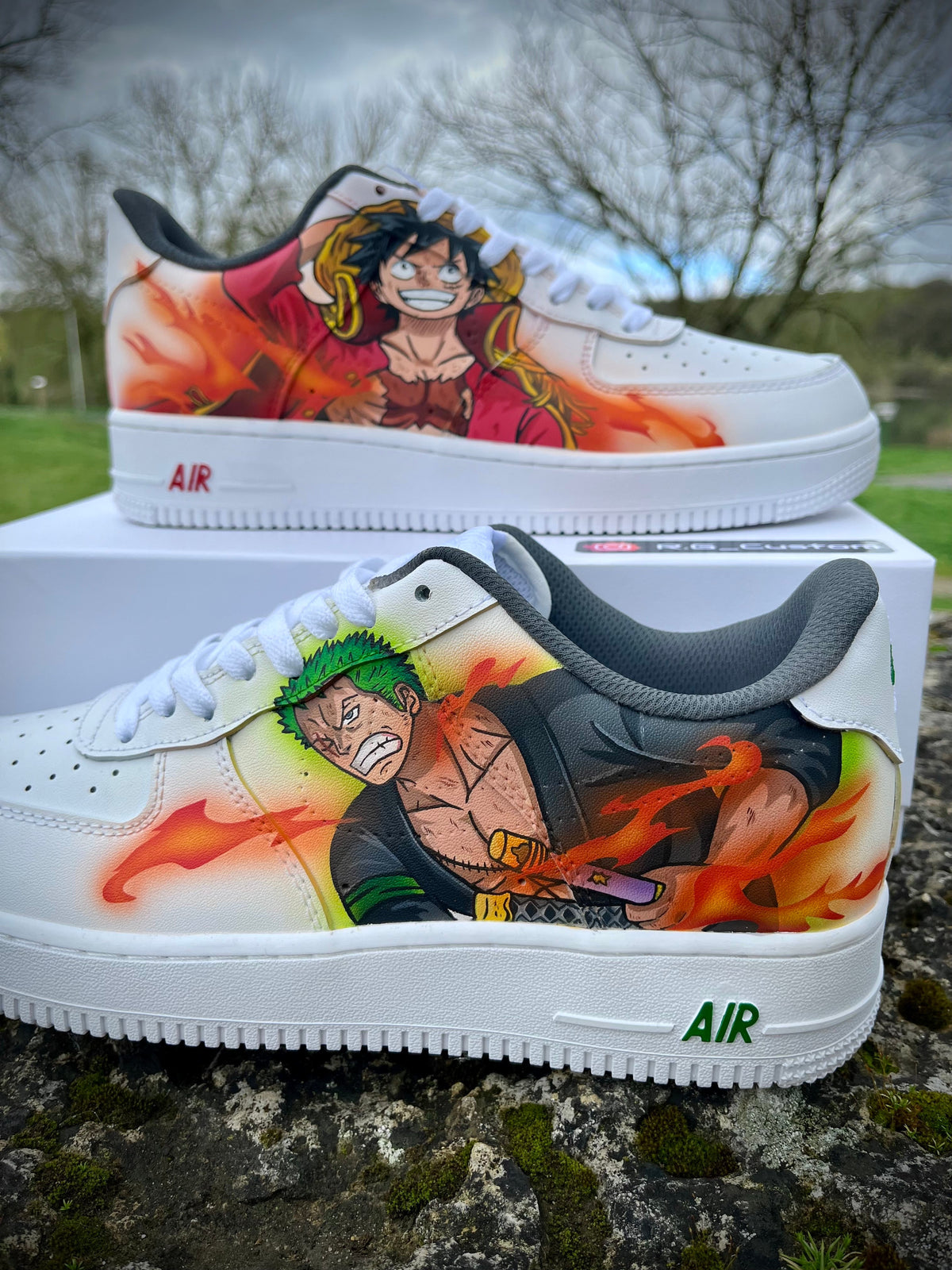 Custom Luffy Vs Zoro One piece Air Force 1 – hand-painted custom sneakers | DiySneakers