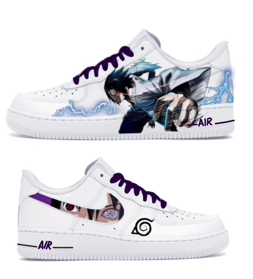 Custom Sasuke Uchiha Air Force 1 – hand-painted custom sneakers | DiySneakers