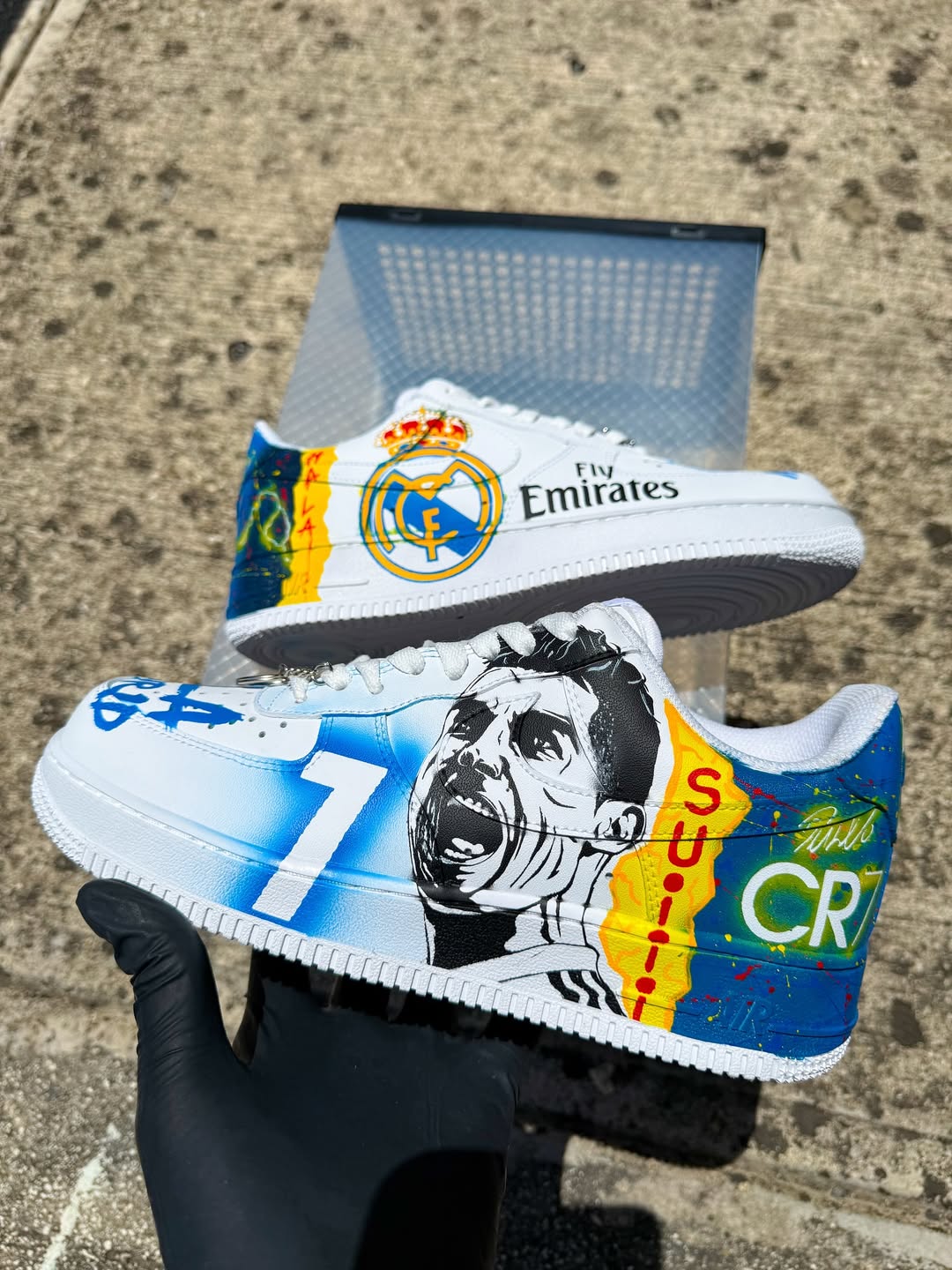 Customized CR7⚽️Conquistador Hand-painted Air Force 1 Shoes – hand-painted custom sneakers | DiySneakers