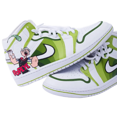 Custom Popeye Air Jordan 1 Hand-painted – custom sneakers view 2 | DiySneakers