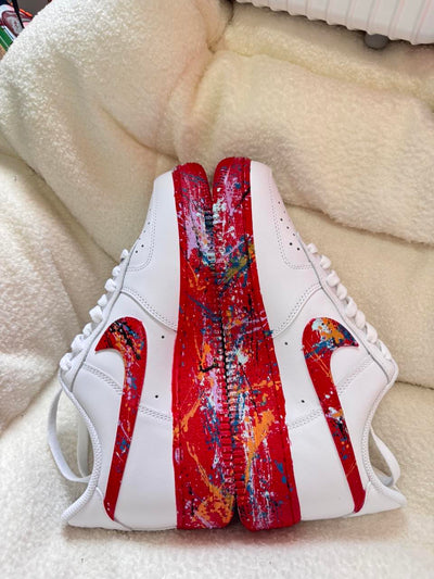 Customized Fruity Pebbles,Color Inkjet Air Force 1 Shoes Red/White – custom sneakers view 2 | DiySneakers