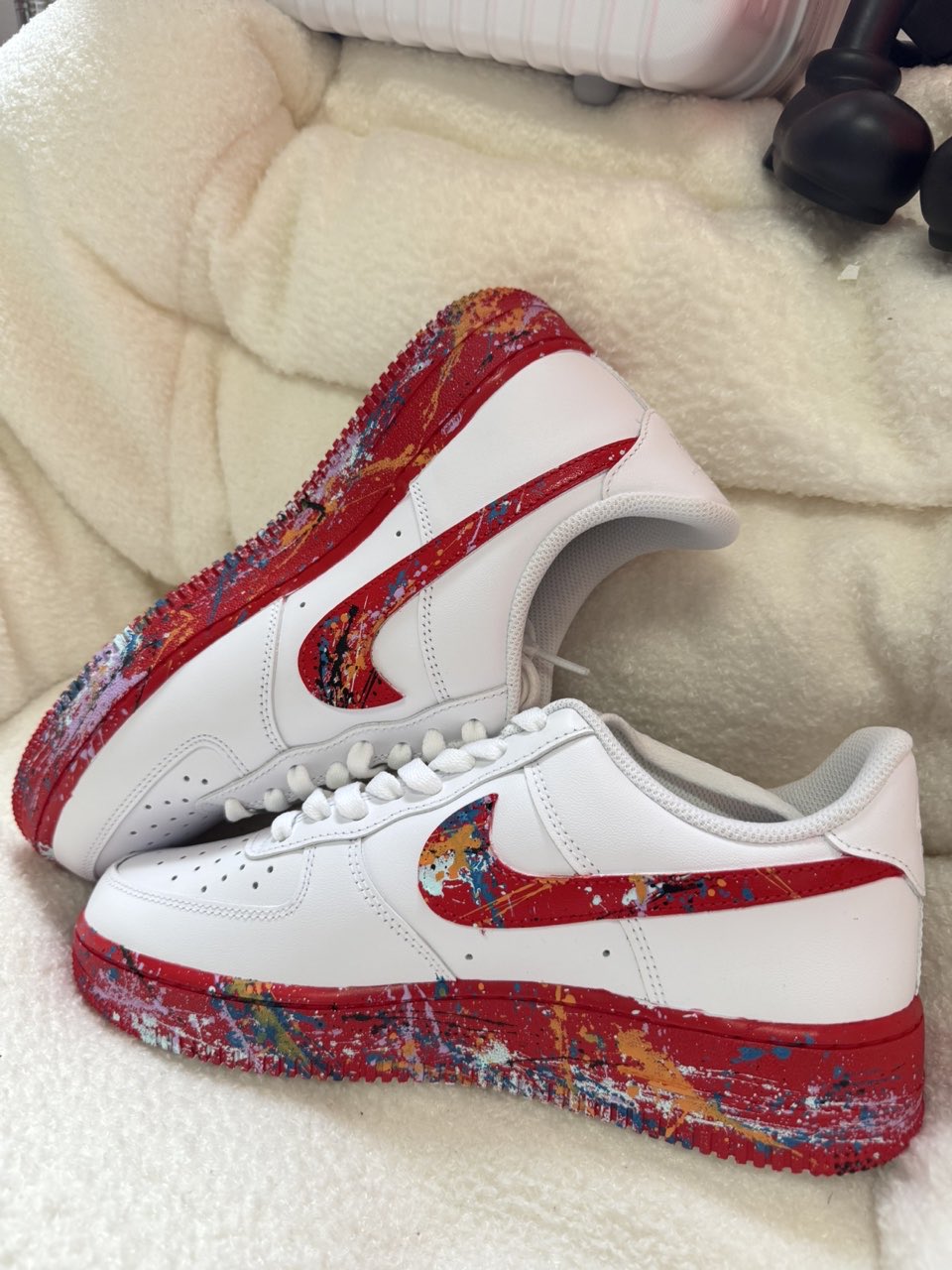 Customized Fruity Pebbles,Color Inkjet Air Force 1 Shoes Red/White – hand-painted custom sneakers | DiySneakers