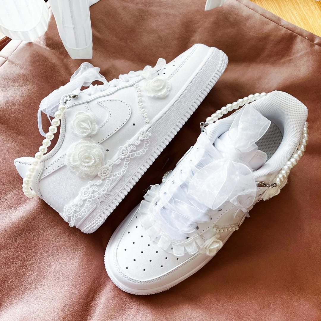 Custom Romantic Rose Air Force 1 – hand-painted custom sneakers | DiySneakers