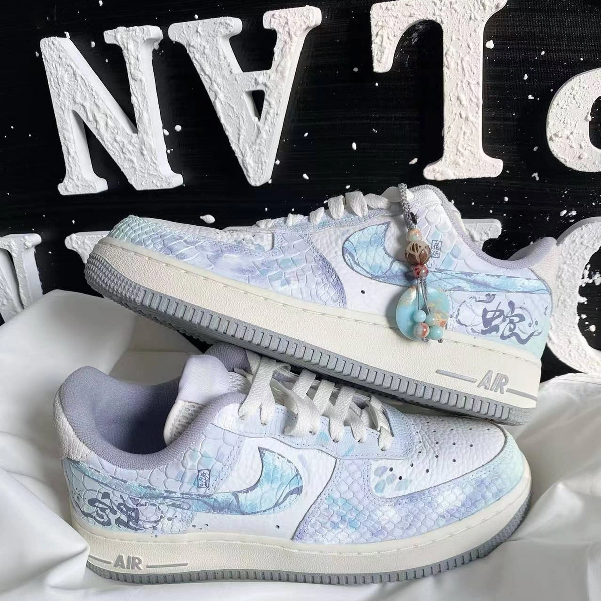 Custom The spirit Snake sets sail Air Force 1 Purple – hand-painted custom sneakers | DiySneakers