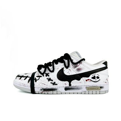 Custom White Halloween Dunk White/Black – custom sneakers view 2 | DiySneakers