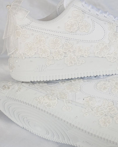 Custom Bridal Embroidery - Aether Veil Air Force 1 – custom sneakers view 2 | DiySneakers