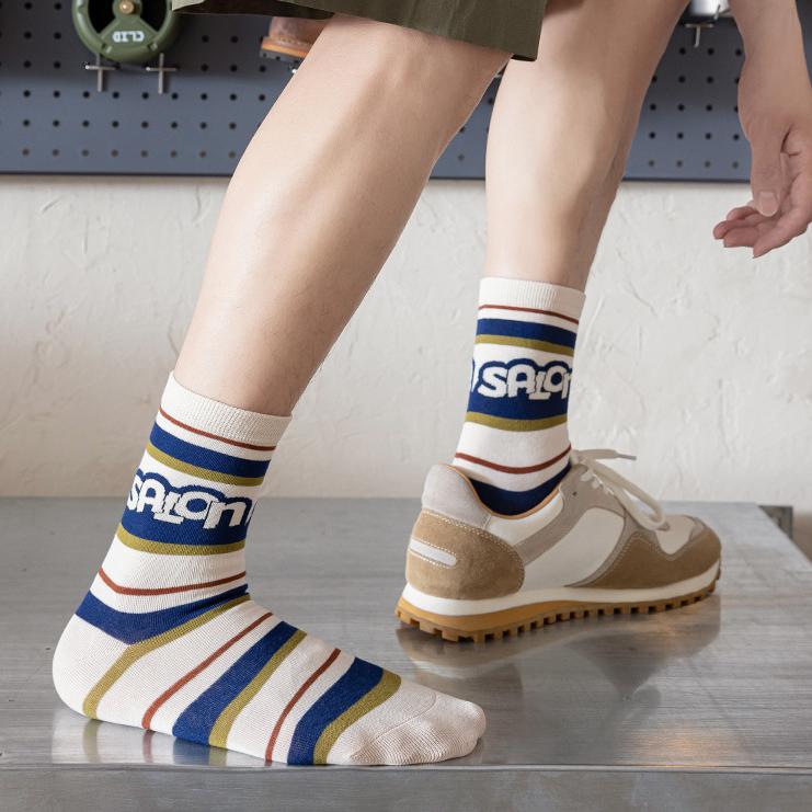 A Cup Of American - Non-Slip Retro Sweat Socks, Couples Models, Men And Women With The Same, Spring And Autumn Sports Socks