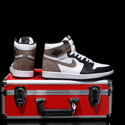 Custom Mocha - Calfskin Leather Air Jordan High - Top – custom sneakers view 2 | DiySneakers