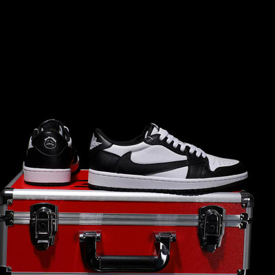 Custom Panda White Black - Reverse Hook Air Jordan Low - Top – custom sneakers view 2 | DiySneakers