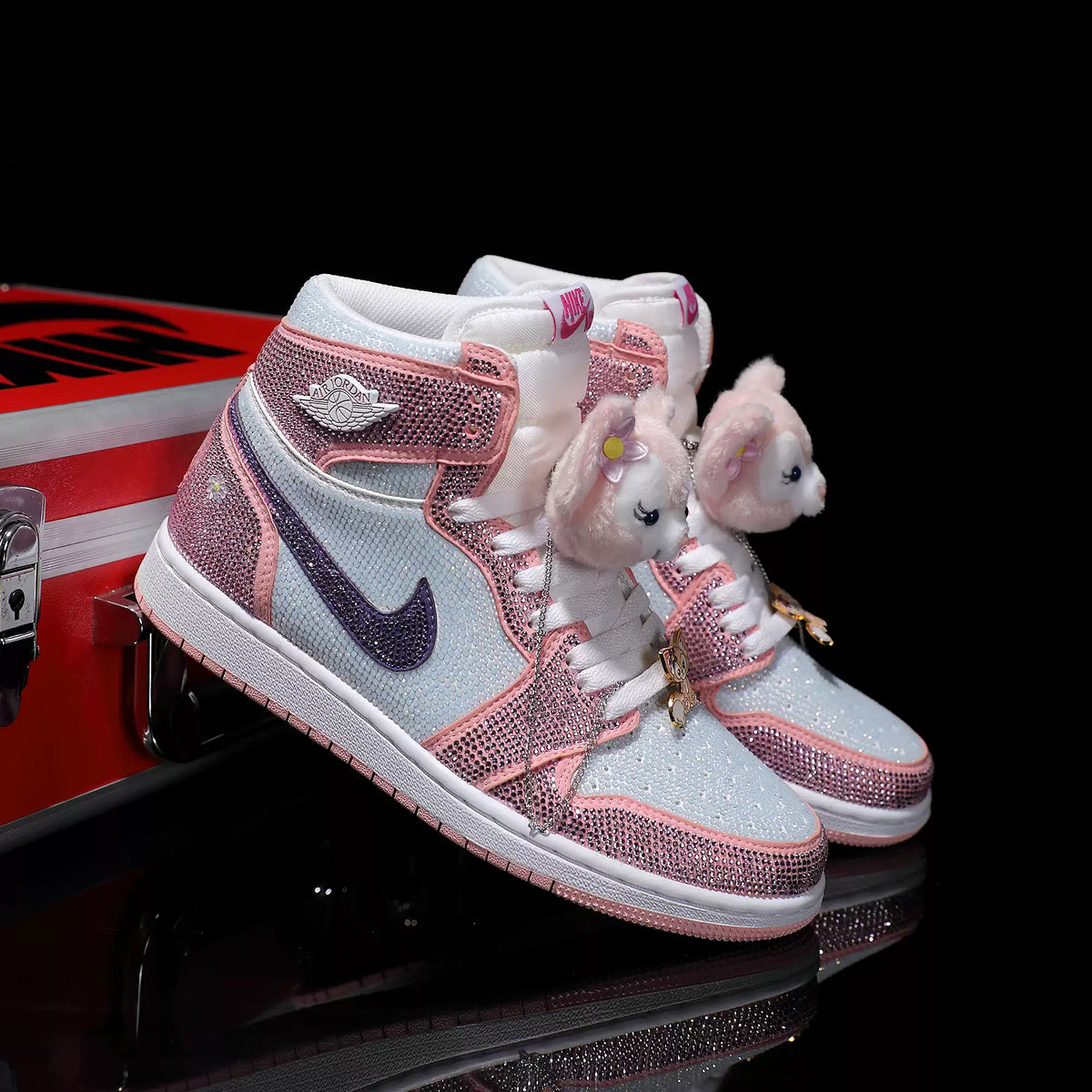 Custom Belle - Full Diamon Air Jordan High - Top – hand-painted custom sneakers | DiySneakers