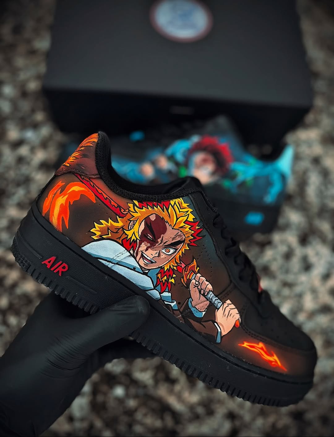 Customized Kimetsu no Yaiba - Rengoku & Tanjiro Air Force 1 Anime Shoes – hand-painted custom sneakers | DiySneakers
