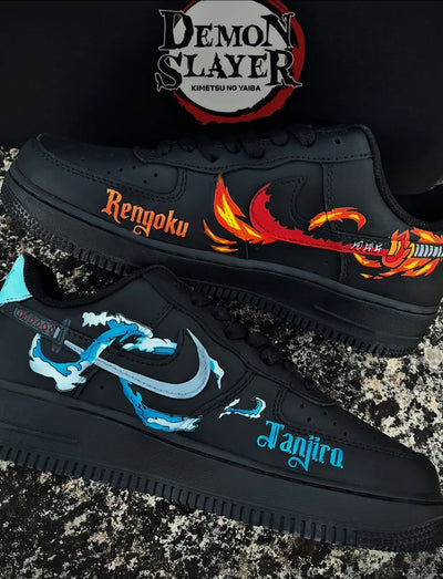 Customized Kimetsu no Yaiba - Rengoku & Tanjiro Air Force 1 Anime Shoes – custom sneakers view 2 | DiySneakers