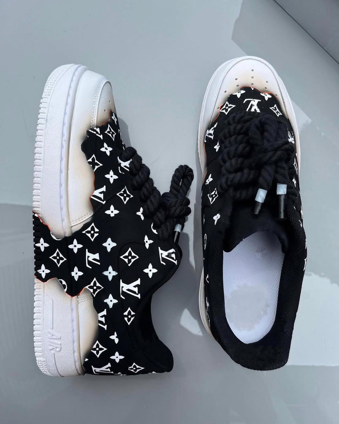 Customized Ember Trace Air Force 1 Shoes Hand Painted – custom sneakers view 3 | DiySneakers