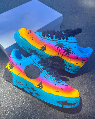 Customized Coast Air Force 1 Shoes Gradient Color Hand-Painted – custom sneakers view 2 | DiySneakers