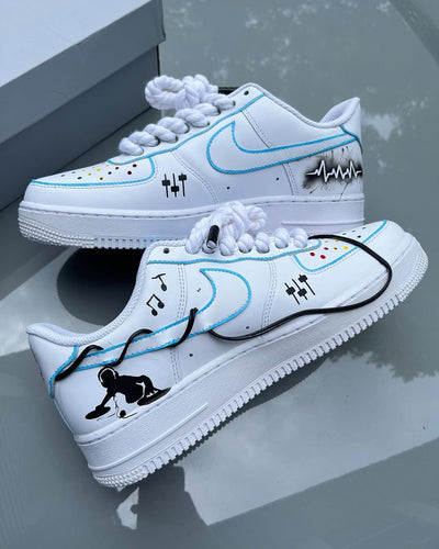 Customized Music Station Air Force 1 Shoes Hand Painted White – custom sneakers view 2 | DiySneakers
