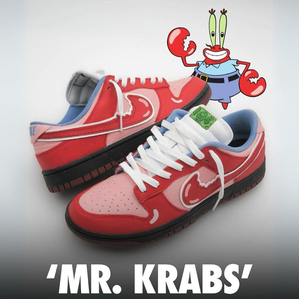 Custom Mr.Crab Dunk Red – hand-painted custom sneakers | DiySneakers