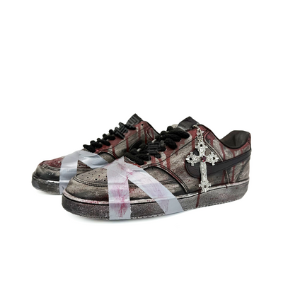 Custom Dark Cross Court Vision 1 Gothic Style – custom sneakers view 2 | DiySneakers