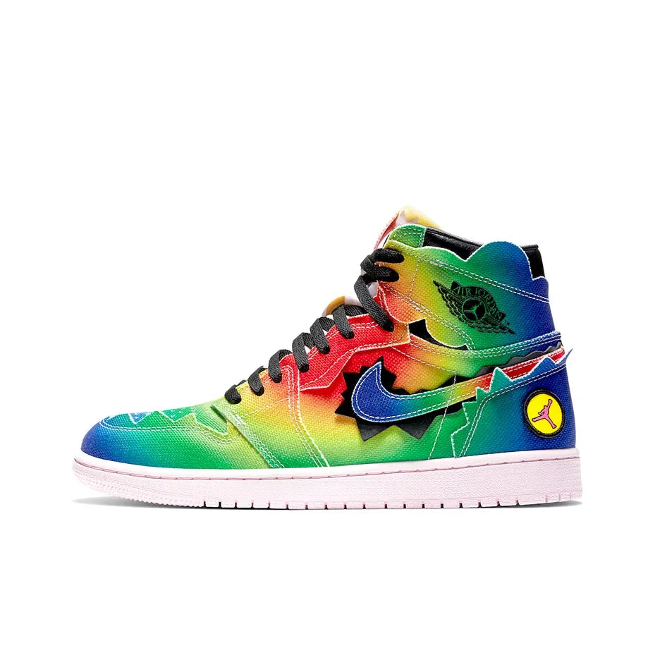 Custom Rainbow Tie-dye Air Jordan 1 og – hand-painted custom sneakers | DiySneakers