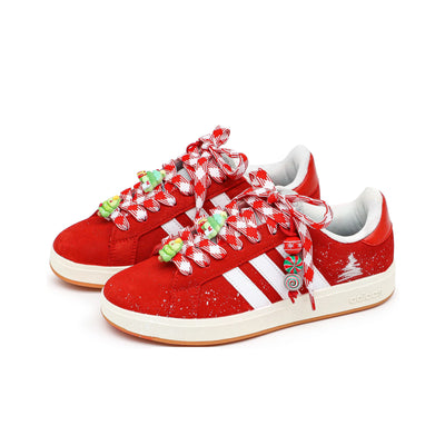 Custom Velvet Crimson Grand Court Base 00s Skate Shoes Christmas Collection – custom sneakers view 2 | DiySneakers
