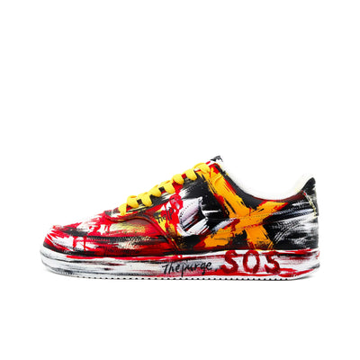 Custom Drippy Sense Court Vision 1 Red/Black/Yellow – custom sneakers view 2 | DiySneakers