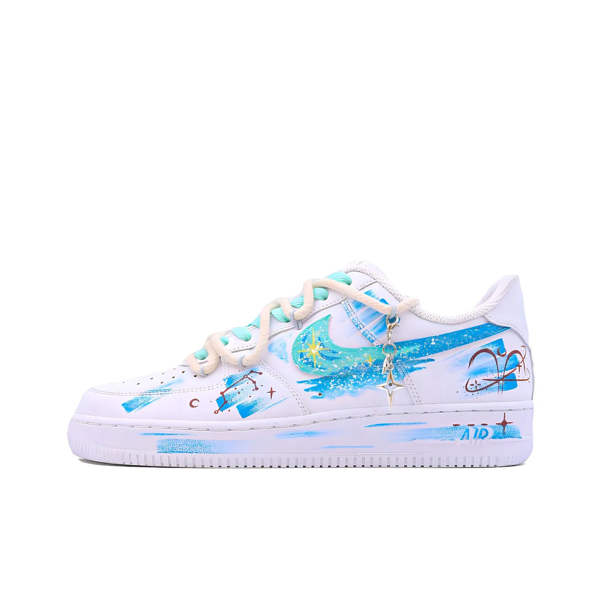 Customized The Twelve Zodiac Signs: Aries - Fashionable Starry Sky Air Force 1 Shoes – hand-painted custom sneakers | DiyS…