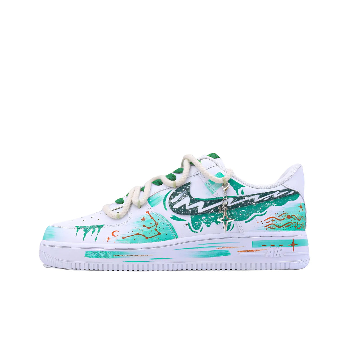 Customized The Twelve Zodiac Signs: Aquarius - Fashionable Starry Sky Air Force 1 Shoes – hand-painted custom sneakers | D…