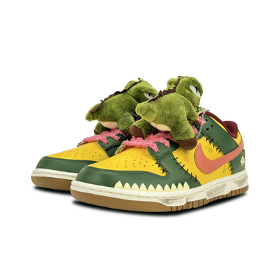 Custom Playful Dinosaur Dunk Green/Yellow – custom sneakers view 2 | DiySneakers