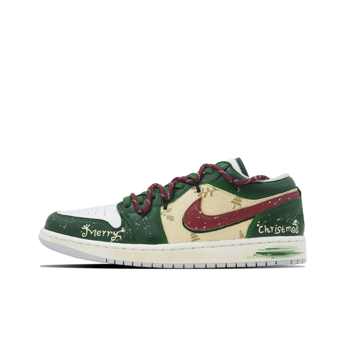 Custom Christmas Rhythm Jordan Air Jordan 1 – hand-painted custom sneakers | DiySneakers