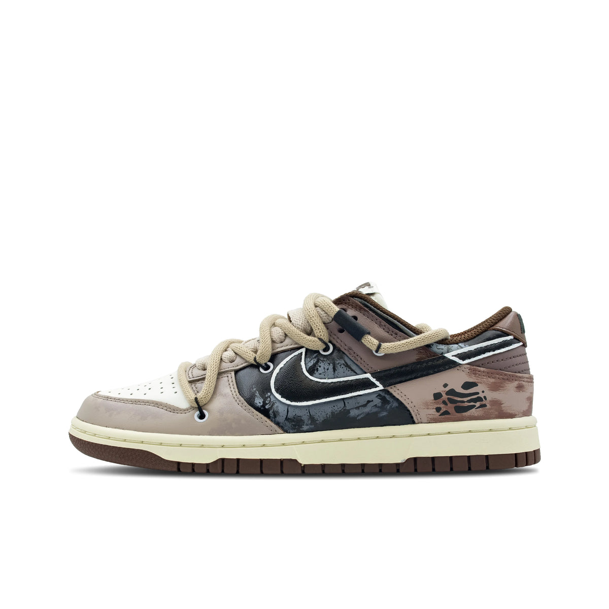 Custom Sandstorm Dunk Low Brwon/Black – hand-painted custom sneakers | DiySneakers