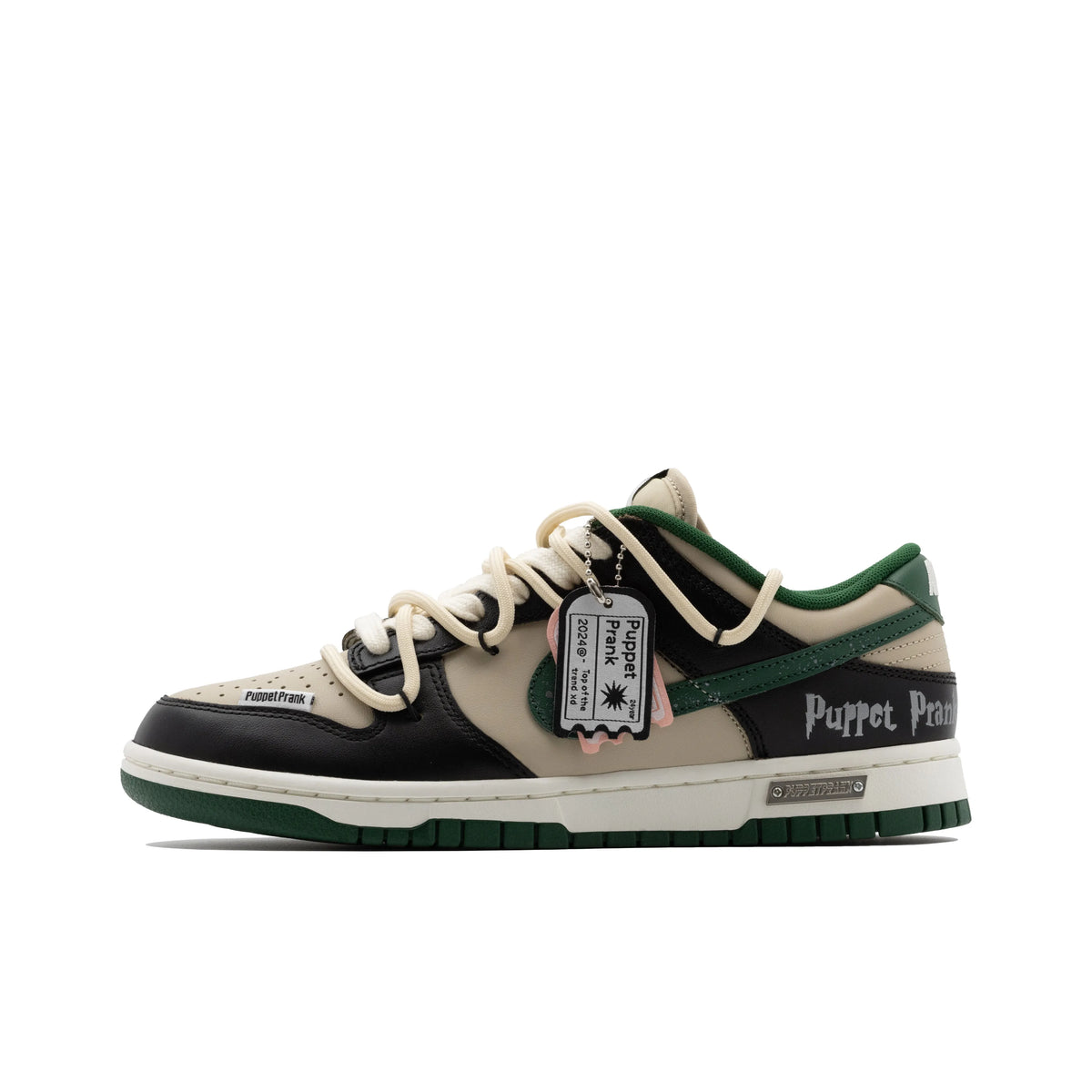 Custom Harry Potter - The Fantastic World of Magic Dunk Black/Beige/Green – hand-painted custom sneakers | DiySneakers