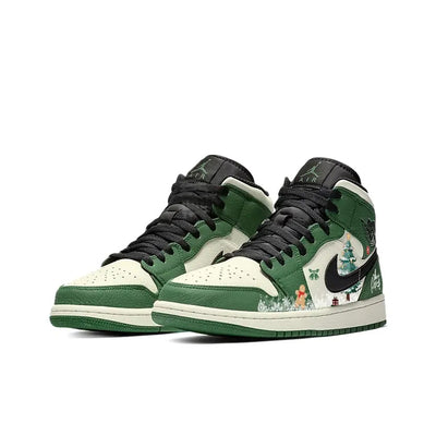 Custom Iced Evergreenl Air Jordan 1 Green – custom sneakers view 2 | DiySneakers