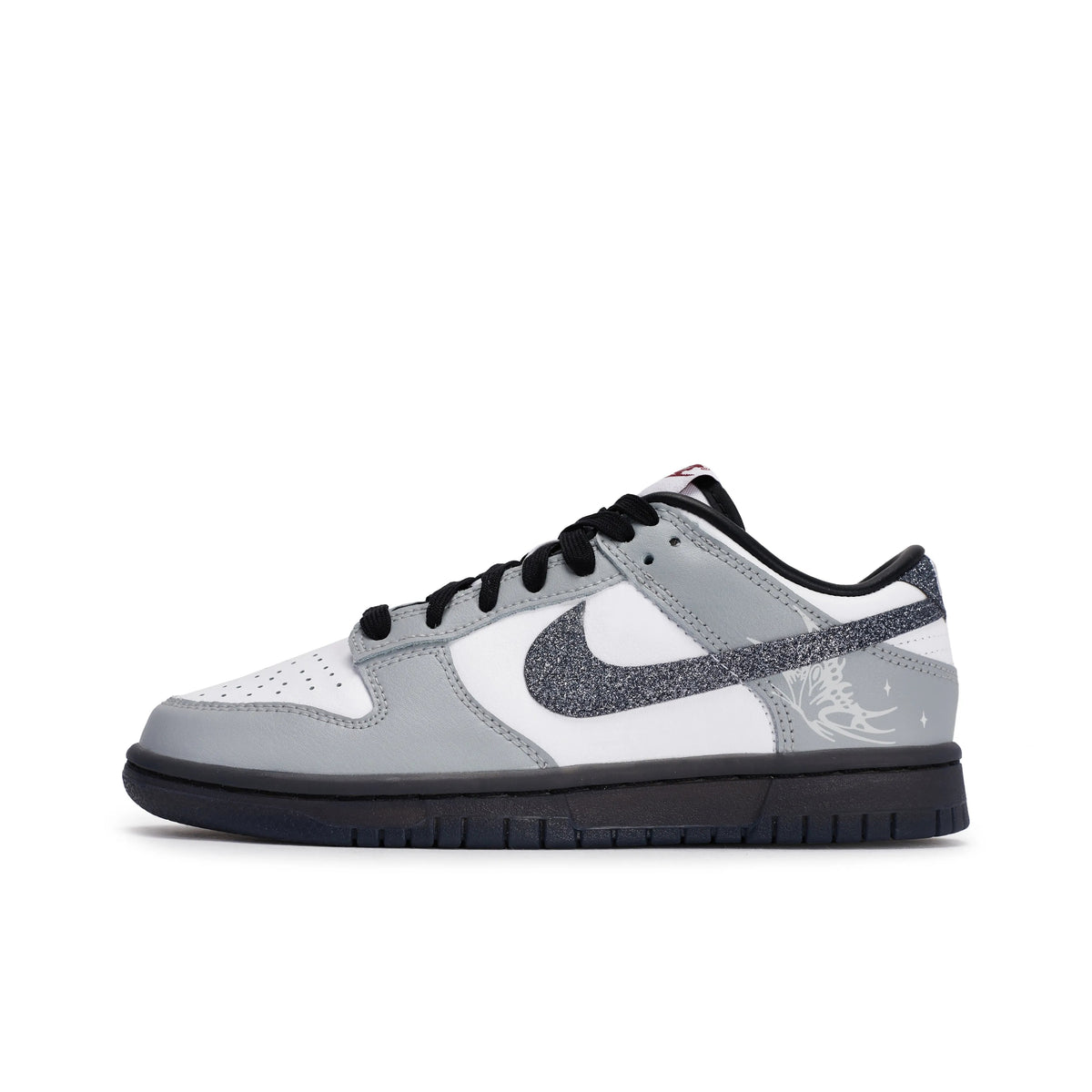 Customized Stardust Butterfly Dance Dunk Shoes Gray With Diamond Decoration – hand-painted custom sneakers | DiySneakers