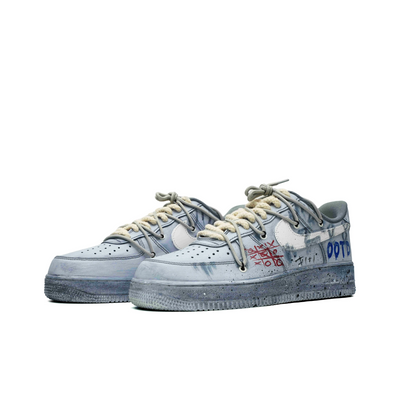 Customized Graffiti On Cement Wall Air Force 1 Shoes Street Art – custom sneakers view 2 | DiySneakers