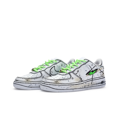 Custom Hand-Drawn, Cartoon, Line, Ink Splash Air Force 1 – custom sneakers view 2 | DiySneakers