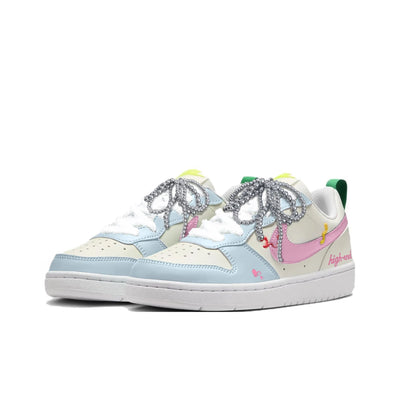 Custom Unlimited Fun/Pink and Blue Court Borough For Children – custom sneakers view 2 | DiySneakers