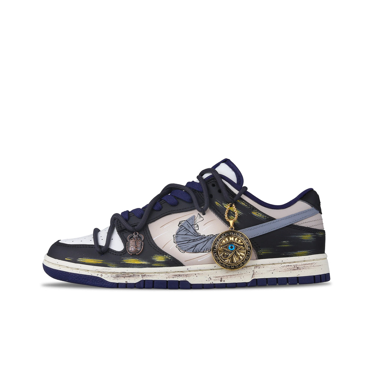 Custom Eye of Horus Dunk Low Blue – hand-painted custom sneakers | DiySneakers
