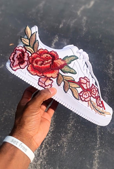 Custom Flower Embroidery Air Force 1 Multicolor – custom sneakers view 2 | DiySneakers