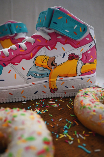 Customized The Simpsons Air force 1 mid Shoes Hand Painted – custom sneakers view 2 | DiySneakers