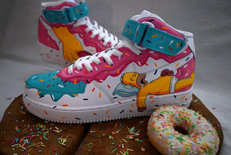 Customized The Simpsons Air force 1 mid Shoes Hand Painted – hand-painted custom sneakers | DiySneakers